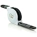 Produktbild C.D.R. Ausziehbar ausziehbares 2in1 Micro USB & 8 Pin High Speed Ladekabel Datenkabel Ladegerät Daten Lade Kabel für alle MP3-Player mit Micro USB Anschluss Sony, Fiio, iBasso, Teac, Colorfly, Philips GoGear, Pioneer, Noza Tec, Cowon, SanDisk in 5 Verschiedenen Farben erhältlich (Schwarz)