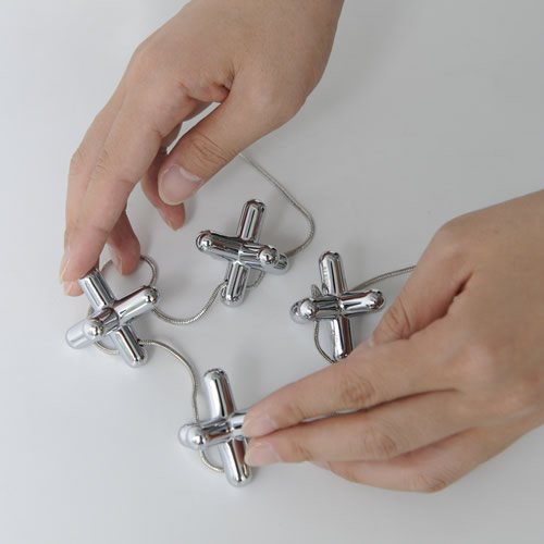 Alessi „TRIPOD“ Topfuntersatz mit verstellbaren Teilen aus verchromtem Zamak - 5