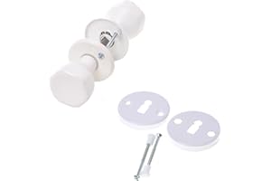 Aqbau® Pomello girevole con manopola rosa BB per porta della camera da letto, set completo di pomelli per porta con bulloni e viti, maniglia per porta (bianco)