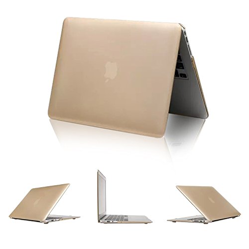 tinxi® Zweiteilige Matte PC Harte Schutzhülle für Apple Macbook Pro Retina 13,3 Zoll (Modell A1425 A1502) Hülle Cover Schale Schutz Hülle Tasche Etui Case Shell Hard Plastik transparent mattiert gold (Passt nicht für Macbook Pro 13.3 zoll A1278)