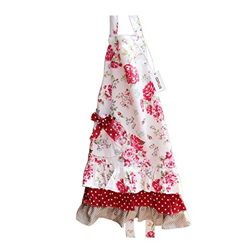 G2Plus Schön Frau Schürze Schürze Baumwolle Küchenschürze Modische Apron mit Taschen zum Kochen oder Backen (Frau Schürze) - 2