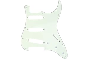 Musiclily Pro 11 Agujeros SSS 72 o 64 Strat Pickguard Golpeador Guitarra para MIJ JPN Japan Stratocaster, 3 capas Mint Green