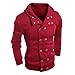 Produktbild DAY.LIN Kleidung Men Fashion Herbst Winter Kapuzenpullover Top Bluse Strickjacke mit Kapuze (Rot, EU52 /2XL)