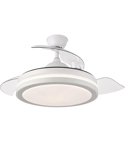 FABRILAMP Ventilatore A Soffitto DC Dani 72W Bianco – 3 Pale, 6 Velocità, Telecomando, Luce LED 7200lm
