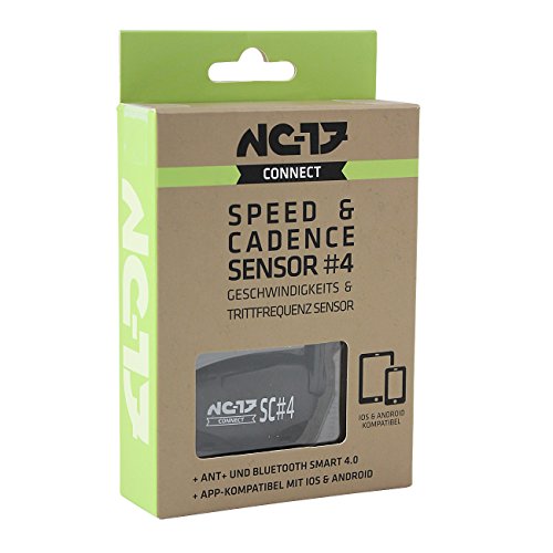 NC-17 Fahrradsensor SC#4 | Dualband Geschwindigkeits und Trittfrequenzsensor | Kompatibel zu Ant+ Bluetooth 4.0 Radcomputer IOS Iphone und Android Smartphones Wasserdicht Ipx8 einfache Montage, Schwarz, One Size, 4049 - 6