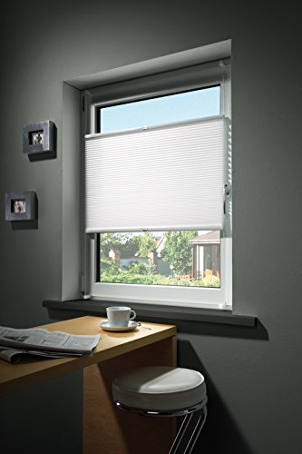 mydeco® 75×130 cm [BxH] in weiß – Waben- Plissee Jalousie ohne bohren, Rollo für innen incl. Klemmträger (Klemmfix) – Sonnenschutz, Sichtschutz für Fenster - 6
