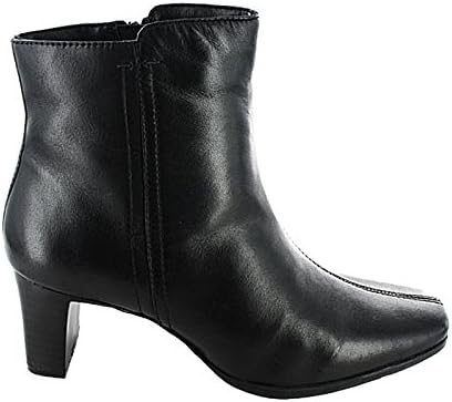 Gluv Ladies Genuine Leather Zip Fastening Block Heel Fashion Chelsea Boots Size 4-8 (UK 5, Black)