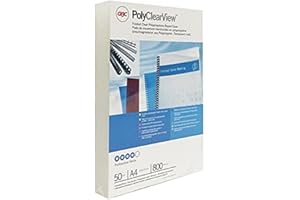 GBC ESP425800 - Portada de encuadernación PP POLYCOVERS traslúcida 800 micras DIN A4 (Pack 50) color translúcida