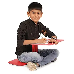 Z-Desk, Lap Desk, Kids Writing Table, Laptop Stand, Table Desk, Laptop Table, Travel-Friendly Table, Study Table, Work Table, Floor Desk for Kid, One-Piece Design Kids Table, Red