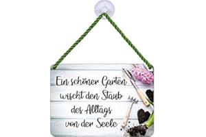 BLECHWAREN FABRIK BRAUNSCHWEIG GMBH Blechwarenfabrik Braunschweig Kultschild Ein schöner Garten wischt den Staub des Alltags von der Seele aus Blech Mehrfarbig, Maße: 16,5cm x 11,5cm x 0,6cm, KH060