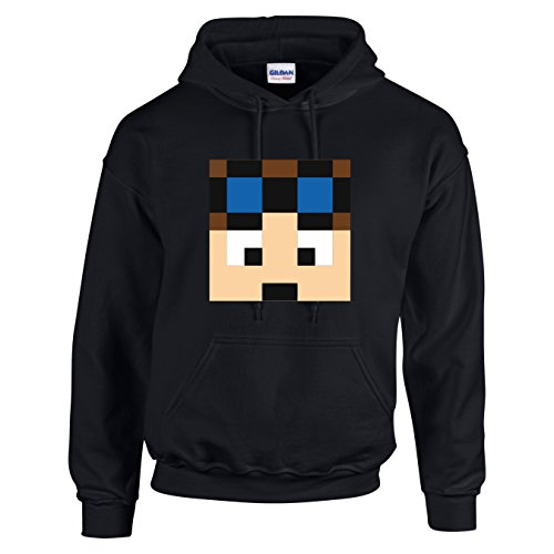 Dan TDM Hoodie - gamers gift cart dan TDM kids adventures (7-8 Years, Black)