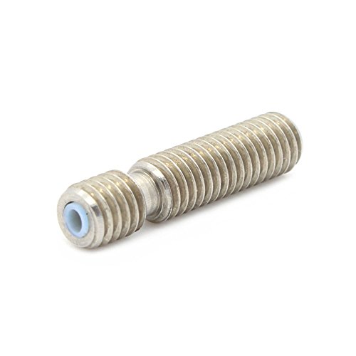 PChero 5er-Pack 0,4 mm Messing Extruder Düse Druckköpfe + 5er-Pack 26mm Teflon Throat für MK8 MakerBot RepRap 3D-Drucker - 5