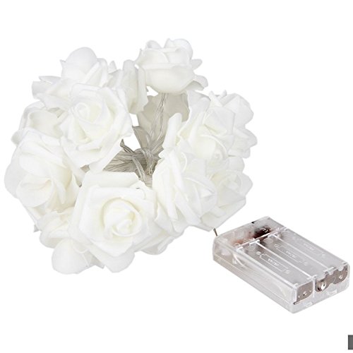 Blumen LED Lichterkette 20 LED Rosen Lichterkette Batteriebetrieben Innen Im Freien Beleuchtung für Garten Rasen Bar Verein Hochzeit Valentinstag Weihnachten Schlafzimmer Innendekoration - 7