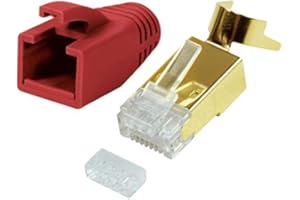 Odedo - Pack de 10 crimpadores CAT 7 7A, CAT 6A CAT 8.1, cable de instalación hasta 8 mm, 10 GBit Gigabit Ethernet, cables flexibles 1,2 mm-1,45 mm AWG 22-24 RJ45 Conector de red apantallado