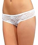 Sexy Crotchless Flower Knickers Underwear Open Crotch Panties Thongs G string Ladies Women All Sizes (6-8, White)