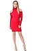 Produktbild Generic Markenlos Haute für Diva S Neu Damen gestrickt gerippt langärmlig kalte Schulter Rollkragen Bodycon Minikleid - Rot, One Size (UK 8-14)