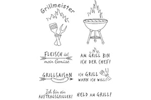 ‎SESCHA Stempel Clear von EFCO, Grillmeister, A7 / 74 x 105 mm, 8 - teilig, transparent