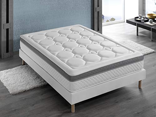 Matelas MANHATTAN-140x190x25cm: 2,5 cm. a Memoire de Forme + 2,5 cm. Látex & Ressorts Ensaches avec Surmatelas