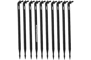 Suinga Pack 50 Estacas microtubo 45º Goteo 3-4 mm. Piqueta de riego Pica Gota, negro