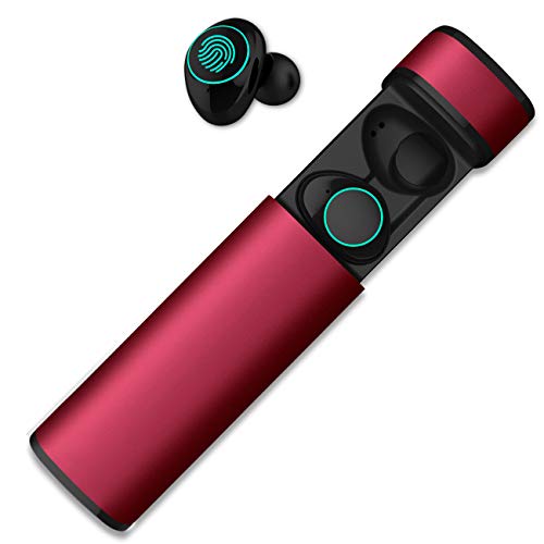 HolyHigh Auriculares Bluetooth Inalámbricos Cascos Bluetooth 5.0 Auriculares Inalambricos con Caja de Carga y Micrófono a Prueba de Agua/Sudor para iOS y Android(Oro)