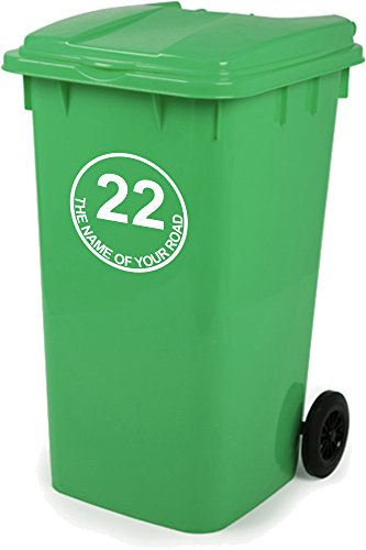 Mülltonne Aufkleber personalisierbar 3 Stück Schilder Größe 18 cm x 18 cm D4 - 4