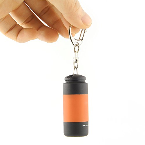 Blue Vessel Wiederaufladbare USB-LED-Licht-Taschenlampen-Lampen-Mini-Taschenlampe Schlüsselbund Tasche Wasserdicht (orange) - 3