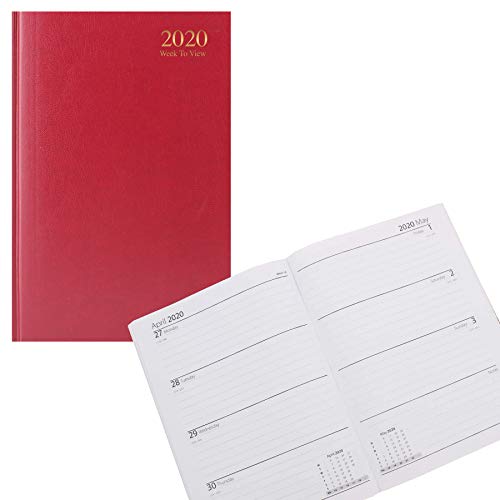 2020 3183 - Agenda semanal (A5, tapa dura), color rojo