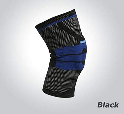Preisvergleich Produktbild Gray Adjustable Elastische Kniebandage Halterung Knieschoner Patella Knie Pad Basketball Sicherheit Schultergurt Schutzhülle Tape, schwarz, S 30 cm bis 36 cm