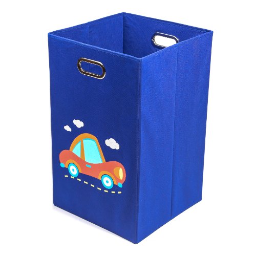 Modern Littles Folding Laundry Bin (Nuby Dark Blue Car)