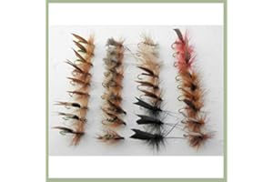 TROUTFLIES UK DRY FLIES Sedge Trout Flies, 36-Pack, 12 Patterns, Size 10/12, Dry Fishing Flies SF5Y