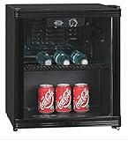 Glastür Exquisit KB 01-4.2 G sw Schwarz Getränke-Kühlbox, Glastür, 46 Liter, Innenbeleuchtung