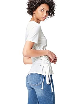 FIND Damen T-Shirt mit seitlicher Schnürung