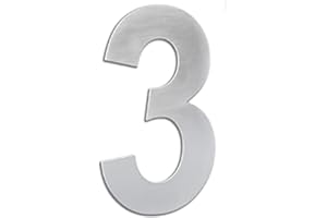 Nakloe - Números y Letras Adhesivas Para Casa Exterior - Altura 8 cm - Acero Inoxidable