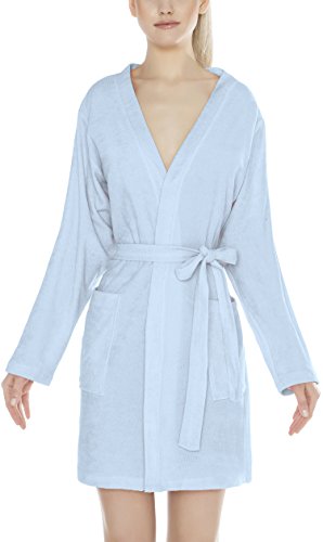 Preisvergleich Produktbild Lady-Mode Bademantel aus Baumwolle Mareike (hellblau, XS)