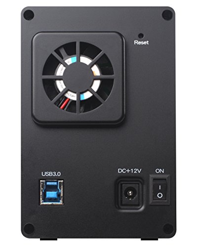 SilverStone SST-DS322B – USB 3.0 Externes Festplatten-Gehäuse für 2 x 3,5″ SATA-HDDs oder -SSDs mit konfigurierbaren RAID-Funktionen, schwarz - 4