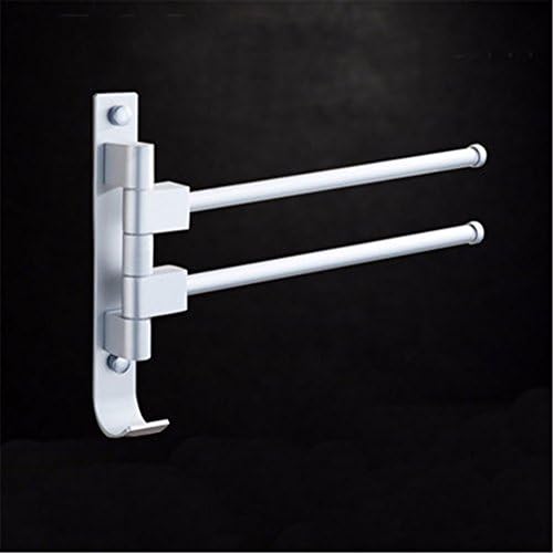 MmDLai Swivel Towel Rack Toilet Bathroom Foldable Towel Bar,Two-shot Towel Racks