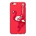 Produktbild iPhon 6/6s Hülle, JINCHANGWU iPhon 6/6s Handyhülle Slim Silikon Soft Case Cover Dünn, Etui Handy-Tasche Bumper für iPhon 6/6s Schutzhülle mit Roter Flamingo Anhänger