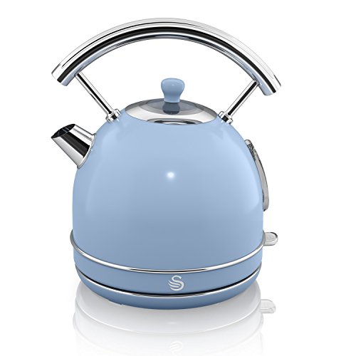 Swan SK34020BLN Retro Dome Kettle, 1.7 Litre, Duck Egg Blue