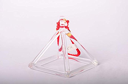 TOPFUND 6 inch Crystal Singing Pyramid with Artificial Leather Carrying Case and Quartz Suede Mallet