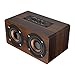Produktbild Bluetooth Lautsprecher,ASHATA Holz Wireless Bluetooth Lautsprecher FM Radio HiFi Musik Uhr Stereo Subwoofer,Tragbare Multifunktion Drahtlose Wecker Lautsprecher für Handy Smartphone iPhone usw.(Braunes Korn)
