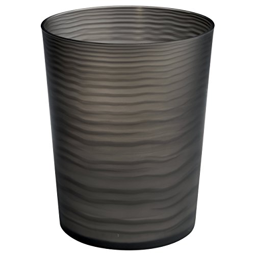 mDesign corbeille à papier de bureau – en plastique résistant – poubelle de bureau de haute qualité – poubelle de cuisine – poubelle design – en plastique – noir/transparent