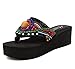 Produktbild Frauen Sandalen Hausschuhe Neue Handgemachte Ethnischen Stil Cool Hausschuhe Schwamm Kuchen Perlen Damen Mädchen Flip-Flops,Black,39