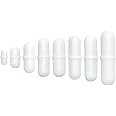 QWORK® Set of 8 PTFE Magnetic Stirrer, Type B Magnetic Stir Mixer Stir Bar Bars for Laboratory Magnetic Mixer (White)