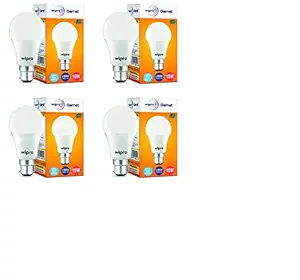 Wipro Garnet Base B22 10-Watt LED Bulb (Pack of 4, White)