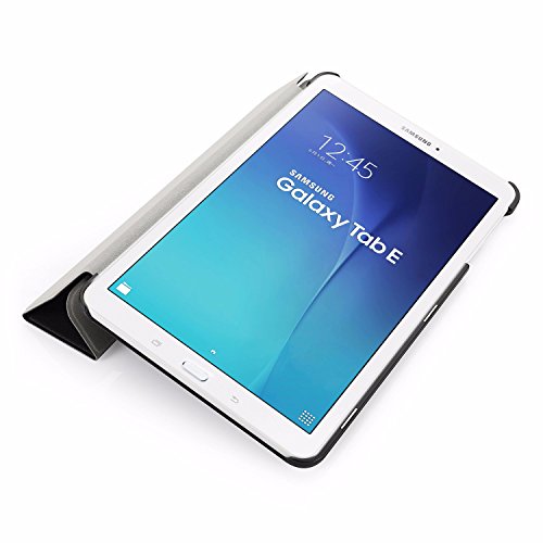 EasyAcc Samsung Galaxy Tab E 9.6 Kunstleder Schutzhülle mit Standfunktion für Samsung Galaxy Tab E T560/T561 (9,6 Zoll) Tablet-PC, Schwarz - 4