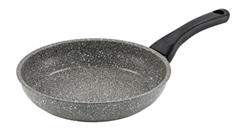 Barazzoni - Sartén de Aluminio de Efecto Piedra con Revestimiento de Marmotech y Base de inducción (diámetro de 24 cm), Color Gris