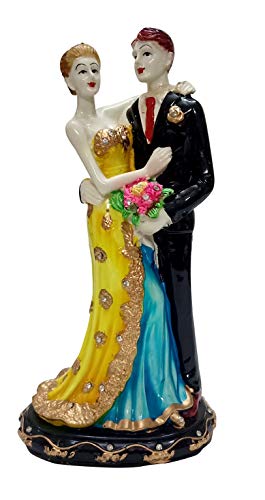 Ethnic Karigari Romantic Love Couple Statue Showpiece, Best Gift for Girlfriend, Gift for Fiance Girl and Boy Big Size 25 cm