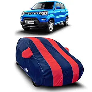 AASHA TRADING Water Resistant - dust Proof - car Body Cover for Compatible with Maruti Suzuki S Presso car Cover - Water Resistant UV Proof - car Body Cover (Red with Mirror)