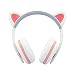 Produktbild BC Master CTMOE1-P Censi Wired Katze Ohr Kopfhörer - Over Ear Wired Noise Cancelling Kopfhörer für Smartphone, PC (weiß)