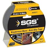SGS Kaydırmaz Bant, Merdiven G&uuml;venlik Bandı, Anti-Slip Tape, 25mm x 15m, SGS2271